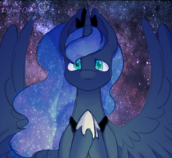 Size: 1024x943 | Tagged: safe, artist:greenmarta, artist:wasatgemini, imported from derpibooru, princess luna, alicorn, pony, collaboration, female, solo, spread wings, wings