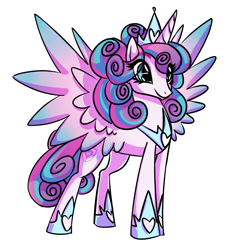 Size: 2716x2696 | Tagged: safe, artist:fotia-kouneli, imported from derpibooru, princess flurry heart, alicorn, pony, crown, female, jewelry, older, older flurry heart, regalia, simple background, smiling, spread wings, white background, wings