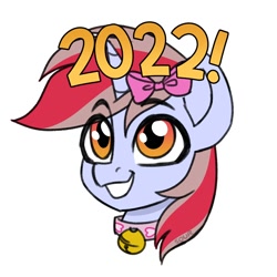 Size: 2000x2000 | Tagged: safe, artist:sickly-sour, imported from derpibooru, oc, oc only, oc:cinnamon lightning, pony, unicorn, 2022, eyebrows, eyebrows visible through hair, happy new year, happy new year 2022, holiday, solo