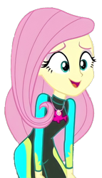 Size: 682x1196 | Tagged: safe, edit, edited screencap, imported from derpibooru, screencap, fluttershy, aww... baby turtles, equestria girls, equestria girls series, background removed, clothes, fluttershy's wetsuit, magical geodes, not a vector, simple background, solo, swimsuit, transparent background, wetsuit