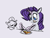 Size: 322x244 | Tagged: source needed, useless source url, safe, artist:hattsy, artist:imsokyo, rarity, sweetie belle, dragon, pony, unicorn, aggie.io, eating, female, food, fork, horn, knife, magic, mare, pizza, plate, simple background, telekinesis, tongue out