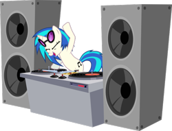 Size: 748x570 | Tagged: safe, artist:valadrem, imported from derpibooru, dj pon-3, vinyl scratch, pony, unicorn, .svg available, 2015, animated, apng for breezies, bipedal, eyes closed, female, loop, simple background, transparent background, vector, wub