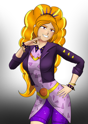 Size: 2894x4093 | Tagged: safe, artist:symptom99, imported from derpibooru, adagio dazzle, equestria girls, butt touch, female, gritted teeth, hand on butt, looking at you, solo