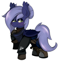 Size: 1451x1535 | Tagged: safe, artist:orbitingdamoon, imported from derpibooru, oc, oc:cobweb, bat pony, pony, boots, cloak, clothes, shoes, simple background, solo, transparent background