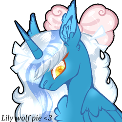 Size: 512x512 | Tagged: safe, artist:lilywolfpie, imported from derpibooru, oc, oc:fleurbelle, alicorn, pony, female, mare, simple background, solo, transparent background