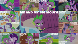 Size: 1280x720 | Tagged: safe, edit, edited screencap, editor:quoterific, imported from derpibooru, screencap, applejack, berry punch, berryshine, carrot top, daisy, flower wishes, golden harvest, lily, lily valley, rarity, roseluck, spike, starlight glimmer, twilight sparkle, alicorn, dragon, earth pony, pony, unicorn, a hearth's warming tail, amending fences, bridle gossip, celestial advice, hurricane fluttershy, school daze, season 1, season 2, season 4, season 5, season 6, season 7, season 8, season 9, spice up your life, the big mac question, the crystalling, the cutie pox, the cutie re-mark, twilight's kingdom, winter wrap up, backpack, bag, breaking the fourth wall, chocolate, eyes closed, female, floppy ears, flower trio, food, golden oaks library, hot chocolate, male, mare, open mouth, open smile, saddle bag, smiling, spread wings, stallion, sugarcube corner, twilight sparkle (alicorn), twilight's castle, winged spike, wings