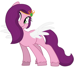 Size: 8000x7367 | Tagged: safe, artist:klewgcg, artist:laszlvfx, edit, imported from derpibooru, vector edit, pipp petals, pegasus, pony, adorapipp, base used, cute, female, g4, g5, g5 to g4, hair over one eye, mare, my little pony: a new generation, simple background, smiling, solo, spread wings, transparent background, unshorn fetlocks, vector, wings