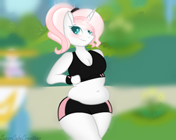 Size: 1182x944 | Tagged: safe, artist:sugarcubecreationz, imported from derpibooru, oc, oc:sweetheart, anthro, breasts, chubby, female, plump, solo