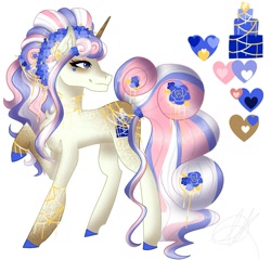 Size: 1679x1609 | Tagged: safe, artist:teonnakatztkgs, imported from derpibooru, oc, oc only, pony, unicorn, colored hooves, eyelashes, female, heart, looking back, mare, smiling, solo