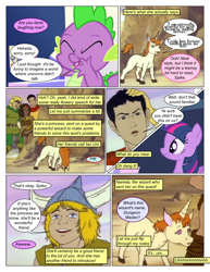 Size: 612x792 | Tagged: safe, artist:newbiespud, edit, edited screencap, imported from derpibooru, screencap, spike, twilight sparkle, human, pony, unicorn, comic:friendship is dragons, bust, comic, dialogue, female, male, mare, screencap comic, unicorn twilight