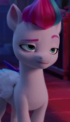 Size: 460x804 | Tagged: safe, imported from derpibooru, screencap, zipp storm, pegasus, pony, spoiler:my little pony: a new generation, cropped, female, folded wings, g5, lidded eyes, mare, my little pony: a new generation, raised eyebrow, smug, solo, wings