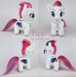 Size: 1073x1079 | Tagged: safe, artist:larsen toys, imported from derpibooru, zipp storm, pegasus, pony, chibi, female, for sale, g5, irl, mare, my little pony: a new generation, photo, plushie, solo