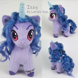 Size: 1080x1075 | Tagged: safe, artist:larsen toys, imported from derpibooru, izzy moonbow, pony, unicorn, chibi, craft, female, g5, irl, mare, my little pony: a new generation, photo, plushie, pony plushie, solo