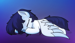 Size: 6883x3991 | Tagged: safe, artist:d30-nt00rg, imported from derpibooru, oc, oc only, pegasus, pony, cute, eyes closed, gradient background, lying down, pegasus oc, prone, sleeping, solo