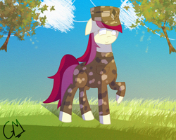 Size: 1280x1024 | Tagged: safe, artist:greenmarta, imported from derpibooru, roseluck, earth pony, pony, clothes, grass, military, military uniform, raised hoof, soldier, solo, uniform