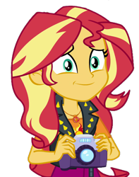 Size: 849x1080 | Tagged: safe, edit, edited screencap, imported from derpibooru, screencap, sunset shimmer, equestria girls, equestria girls series, forgotten friendship, background removed, camera, not a vector, simple background, solo, transparent background