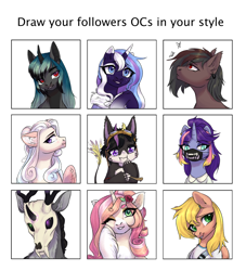 Size: 1862x2048 | Tagged: safe, artist:nika-rain, imported from derpibooru, oc, oc only, oc:cullen, oc:karman, oc:lovely heart, oc:rose blubb, earth pony, pegasus, pony, unicorn, bust, portrait, request, sketch