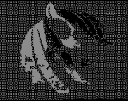 Size: 515x407 | Tagged: safe, artist:wheredamaresat, edit, edited screencap, imported from derpibooru, screencap, applejack, earth pony, automation, black and white, creepy, creepy smile, grayscale, horror, looking at you, monochrome, ms paint, smiling, spooky, staring at you, staring contest, staring into your soul, zalgo