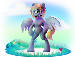Size: 4820x3729 | Tagged: safe, artist:extradan, imported from derpibooru, oc, oc:jerky hooves, pegasus, semi-anthro, 3d, bipedal, high res, simple background, transparent background