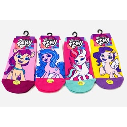 Size: 1024x1024 | Tagged: safe, imported from derpibooru, izzy moonbow, pipp petals, sunny starscout, zipp storm, earth pony, pegasus, pony, unicorn, clothes, female, g5, mare, merchandise, my little pony: a new generation, socks