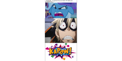 Size: 1543x779 | Tagged: safe, artist:unicornbutterfly900, imported from derpibooru, trixie, anime, katsuki bakugou, meme, my hero academia, onomatopoeia