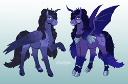 Size: 2961x1950 | Tagged: safe, artist:ocdraco, imported from derpibooru, princess luna, alicorn, pony, armor, bat wings, coat markings, duality, feathered wings, headcannon, princess, raised hoof, redesign, socks (coat markings), wings