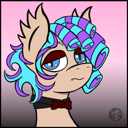 Size: 4000x4000 | Tagged: safe, artist:dice-warwick, imported from derpibooru, oc, oc:kraft rook castle fheu, bat pony, bowtie, curly hair, curly mane, femboy, male, stallion