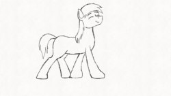 Size: 600x338 | Tagged: safe, artist:cactuscowboydan, imported from derpibooru, earth pony, animated, gif, male, mane, simple background, smiling, stallion, the lion king, traditional art, walking, white background
