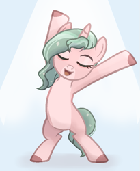 Size: 677x826 | Tagged: safe, artist:n6lla, imported from derpibooru, pony, unicorn, bipedal, female, mare, pale belly, solo