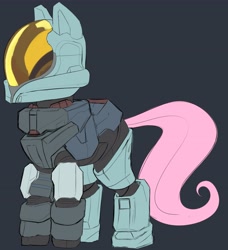 Size: 3729x4096 | Tagged: safe, alternate version, artist:_ton618_, imported from derpibooru, fluttershy, pegasus, pony, armor, crossover, female, halo (series), helmet, mare, solo