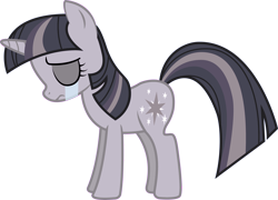 Size: 4000x2877 | Tagged: safe, artist:silentmatten, artist:wardex101, edit, imported from derpibooru, twilight sparkle, unicorn, a canterlot wedding, crying, depressed, discorded, discorded twilight, eyes closed, female, high res, lonely, sad, simple background, solo, sorrow, transparent background, unicorn twilight, vector