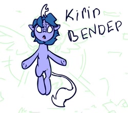 Size: 591x522 | Tagged: safe, artist:whateverbender, oc:bender watt, kirin, floating, glowing eyes, open mouth, wings