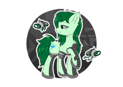 Size: 3508x2480 | Tagged: safe, artist:hugo231929, imported from derpibooru, cyborg, earth pony, pony, amputee, drone, prosthetic limb, prosthetics, simple background, smiling, solo, technology, transparent background