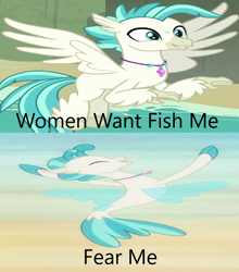 Size: 732x830 | Tagged: safe, edit, edited screencap, imported from derpibooru, screencap, terramar, hippogriff, seapony (g4), 1000 hours in ms paint, meme, wrong aspect ratio