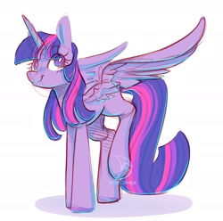 Size: 1928x1916 | Tagged: safe, artist:wavecipher, imported from derpibooru, twilight sparkle, alicorn, pony, female, mare, simple background, sketch, solo, twilight sparkle (alicorn), white background