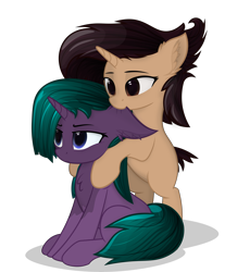 Size: 10854x13112 | Tagged: safe, artist:d30-nt00rg, imported from derpibooru, oc, oc only, pony, unicorn, biting, cute, duo, ear bite, ear fluff, female, horn, simple background, transparent background, unicorn oc