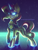 Size: 750x1000 | Tagged: safe, artist:shad0w-galaxy, imported from derpibooru, sunset shimmer, cyborg, pony, unicorn, equestria girls, chest fluff, choker, clothes, female, glowing, glowing eyes, glowing horn, grin, horn, jacket, leather jacket, mare, raised hoof, slim, smiling