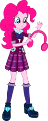 Size: 1648x4119 | Tagged: safe, artist:dustinwatsongkx, imported from derpibooru, pinkie pie, equestria girls, friendship games, clothes, clothes swap, crystal prep academy uniform, headphones, school uniform, simple background, solo, transparent background, vector