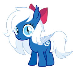 Size: 2796x2528 | Tagged: safe, artist:nicielunar, imported from derpibooru, oc, oc only, oc:icy snow, bat pony, pony, bow, female, filly, filly oc, foal, hair bow, simple background, solo, transparent background, wings