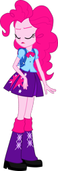 Size: 615x1778 | Tagged: safe, artist:dustinwatsongkx, imported from derpibooru, pinkie pie, equestria girls, equestria girls (movie), backpack, boots, clothes swap, eyes closed, female, frown, open mouth, shoes, simple background, solo, transparent background, vector