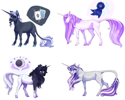 Size: 5000x4000 | Tagged: safe, artist:uunicornicc, imported from derpibooru, twilight velvet, oc, oc:beau de lys, oc:royal flush, oc:spectacle, pony, unicorn, absurd resolution, female, male, mare, simple background, stallion, white background