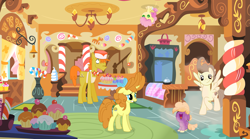 Size: 3049x1694 | Tagged: safe, artist:mcrespin88, imported from derpibooru, carrot cake, li'l cheese, little mac, pound cake, pumpkin cake, earth pony, pegasus, pony, unicorn, the last problem, baby, baby pony, base used, cartoon physics, colt, female, foal, high res, like parent like child, male, mare, older, older pound cake, older pumpkin cake, pinkie physics, stallion, sugarcube corner