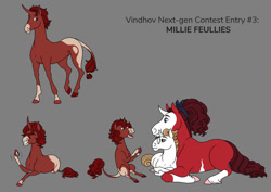 Size: 1024x725 | Tagged: safe, artist:amaya-chans2, imported from derpibooru, oc, oc only, oc:millie feullies, oc:petit choux, oc:red velvet, pony, unicorn, appaloosa, bald face, blaze (coat marking), coat markings, colt, facial markings, family, female, foal, gray background, male, mare, oc x oc, offspring, parent:donut joe, parent:pinkie pie, parent:rarity, parent:trouble shoes, parents:oc x oc, parents:rarijoe, parents:trouble pie, shipping, simple background, stallion, trio