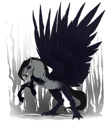 Size: 1920x2160 | Tagged: safe, artist:dementra369, imported from derpibooru, oc, oc only, pegasus, pony, black sclera, male, simple background, solo, transparent background