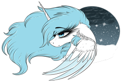 Size: 2707x1834 | Tagged: safe, artist:beamybutt, imported from derpibooru, oc, oc only, alicorn, pony, alicorn oc, bust, ear fluff, eyelashes, female, horn, mare, simple background, solo, transparent background, wings