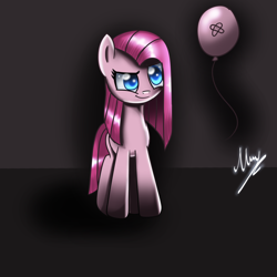 Size: 2300x2300 | Tagged: safe, artist:opal_radiance, imported from derpibooru, pinkie pie, earth pony, pony, 2020, balloon, dreamworks face, female, mare, pinkamena diane pie, signature, smiling, solo