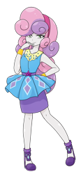 Size: 978x2103 | Tagged: safe, artist:batipin, imported from derpibooru, part of a set, sweetie belle, equestria girls, equestria girls series, clothes, clothes swap, female, rarity peplum dress, simple background, solo, transparent background