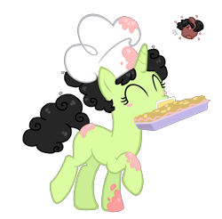 Size: 2000x1965 | Tagged: safe, artist:kaikururu, imported from derpibooru, oc, oc only, pony, unicorn, bust, chef's hat, duo, eyelashes, eyes closed, female, hat, mare, open mouth, raised hoof, simple background, transparent background