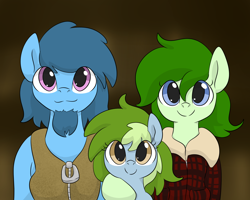 Size: 1250x1000 | Tagged: safe, artist:dendollae, imported from derpibooru, oc, oc only, oc:glitter gouge, oc:nessy gouge, oc:wavery kelp, pony