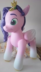 Size: 2574x4576 | Tagged: safe, artist:arniemkii, imported from derpibooru, pipp petals, earth pony, inflatable pony, pegasus, pony, bootleg, g5, hongyi, inflatable, inflatable toy, my little pony: a new generation, photo, princess, solo